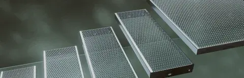 Expanded metal steps and walkways