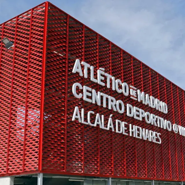 Expanded metal facade covering of the Centro Deportivo Atletico Madrid