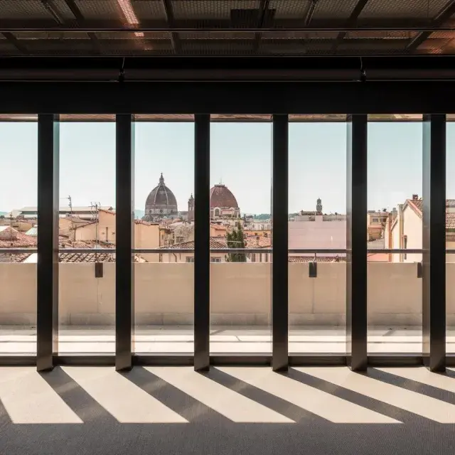 False ceiling in the room looking over the historic city centre in Florence