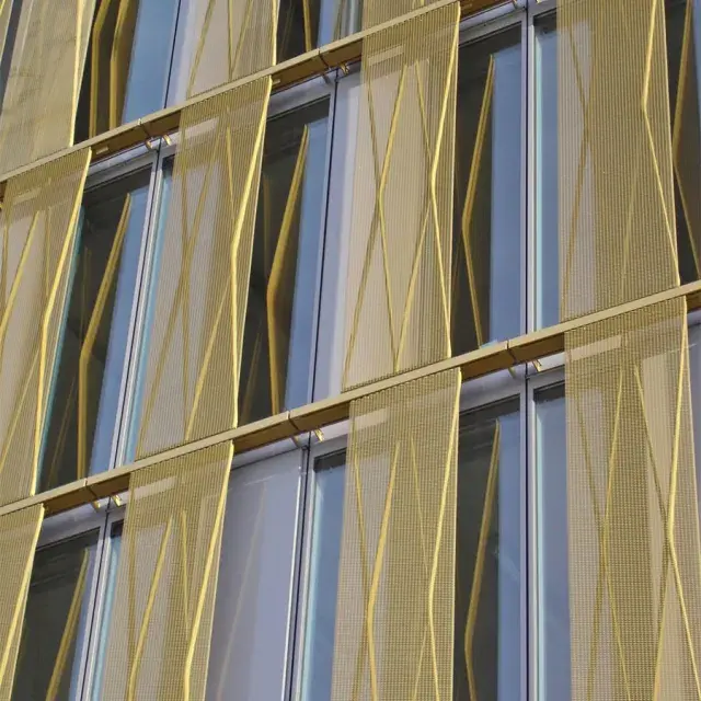 Detail of the external expanded mesh panels