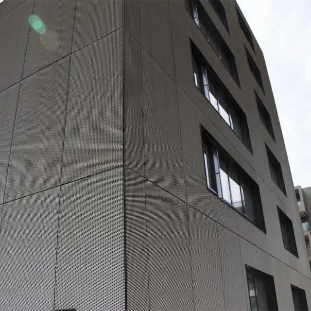 Wall cladding in expanded metal mesh