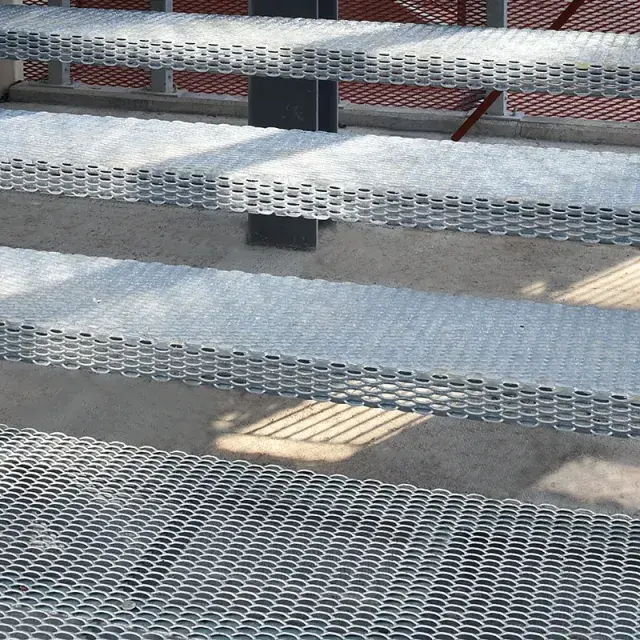 Expanded metal steps